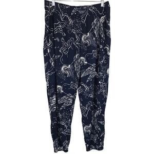 Victoria's Secret Navy Blue Winged Horse Women's Pajama Pants L